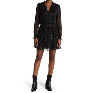 NSR NWTS Ruffle Black Tired Longsleve Dress